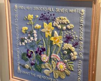 "When Daisies Pied. . ." Embroidery by Barbara Elleman