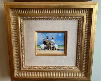 Framed Canvas 4” x 5” Oil Painting “Côte Emeraude” by Fred McDuff — with Provenance
