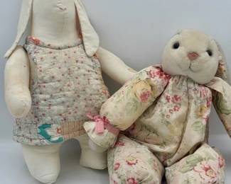 (2) Vintage Stuffed Rabbits