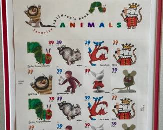 Framed Favorite Children’s Book Animals Stamps