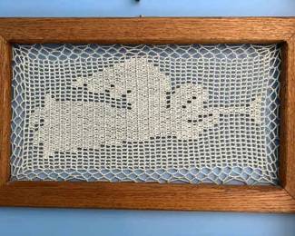 Angel Lace Crochet Artwork 19” x 11”