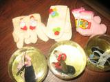 Dolly mittens, gloves, High heels in packages