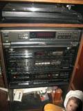 Pioneer Stereo, Phonograph,
5 Cd Changer, Remote, Glass Cabinet, 2 Speakers