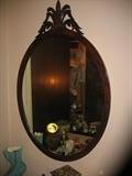 1920's Beaded Interior Mahogany Mirror