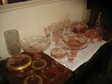 Pink Depression Glass, Assorted