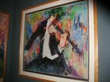 Barbara A. Wood, "Violinist" Lithograph Signed In gold ink.34x30