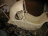 1920's White Wicker Doll Buggy