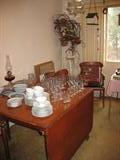 HUGE Early American Drop Leaf Table/6 Chairs
Rosenthal White, Crystal Stemware,