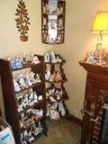 Collections: Dog Figurines German,Japan,OJ..Etc.
Fretwork Mahogany Shelves,Lefton,Cupids,Angels,
German Piano Babies..SO MUCH!