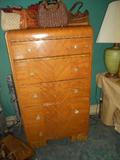 Deco Waterfall Dresser with Glass Knobs