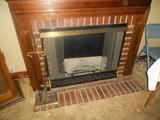 Solid Wood, Electric Fireplace..with Screen.Andirons