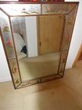 Vintage Hand Painted Oriental Mirror