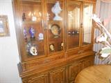 Double Pecan China Cabinet Lights,With Storage,Silveware drawer
Drexel Style