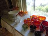 Amberina, Carnival, Milk Glass