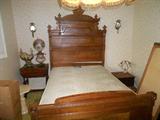 Gorgeous German Hand Carved Head Board, with ornate finial's