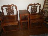 Antique Chinese Hand Carved, Hand Made Pair (2 pairs) Solid Wood
Made in Canton China prior to 1918