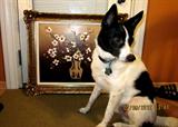 I want this painting, but I can't look at it, because I know Sassie's won't let me buy it. Woof!