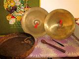 Vintage solid brass Chinese gongs