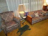 Love seat has sold.Ethan Allen Chair, Table, Lamp.Still for sale