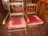Early 1920's Bookcase & Chair Company Solid Mahogany
Hand Carved Dining Chairs