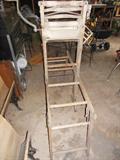 Early 1800's Wringer Enclosed Cogwheel on wooden stand