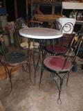 Antique Wrought Iron Ice Cream Table/Chairs