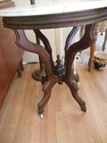 Victorian Hand Carved Occasional Table with Marbel Top