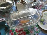 Mid 1800's Lion Figural Two Piece Covered Dish