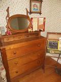 Mid 1800's Drop Front Dresser,with Swing Mirror.Glove Boxes
