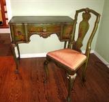 Antique oriental writing desk with chair