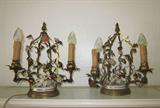 Antique porcelain & metal wall lighted wall sconces