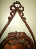 Antique solid wood, and carved mirror