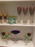 Art glass and blue glasses still for sale..the Nude crystal glasses have sold