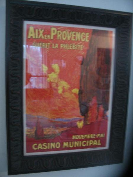 Original Vintage French Travel poster-Municpal Casino in Provence-Has original stamp from printing press.
