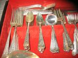 Madam Jumel Pattern. Gorham Sterling. Over 100 pieces.
Circa 1908.