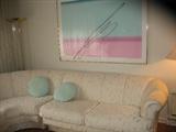 Design Studio Patterned Off white Sectional Sofa.