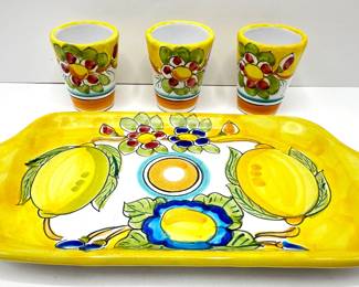 Hand Painted Italian Small Tray With 3 Small Cups
Lot #: 103