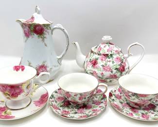 Vintage Lourve Bavaria Coffee Pot, Gracie China Teapots & 3 Cups In Saucers In 2 Patterns
Lot #: 36
