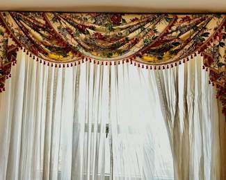 Floral Curtains With Tassles, Matches Sofa & 2 Sheer Panels
Lot #: 6