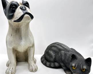 William Wayne & Company Boxer & Sandicast Plaster Cat Sculptures
Lot #: 130