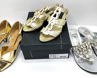 3 Pairs Metallic Sandals: New Supadance & Love Liberty & Worn Steven Maddden, Size 7.5 To 8
Lot #: 66