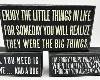 3 Small Wood Signs
Lot #: 199