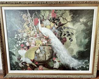 Jessie Arms Botke's White Peacock Extra Large Reproduction In Ornate Gold Tone Frame
Lot #: 1