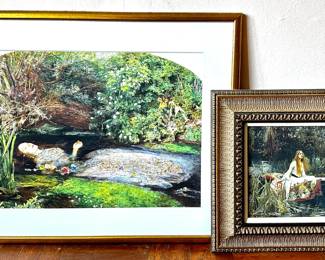 John William Waterhouses The Lady Of Shalott & John Everett Millaiss Ophelia Reproductions In Wood Frames
Lot #: 8