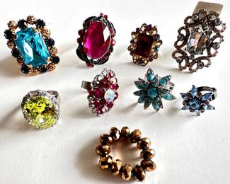 9 New Rings, One With Tags, Adjustable Size
Lot #: 139