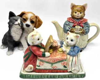 Vintage Japanese Otagiri Cat Teapot & Butter Dish & Animal Classics Cat & Dog Figurine
Lot #: 136