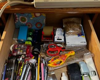 Office Supplies: Pens, New Pylones Scissors, Tape, Surge Protectors & More
Lot #: 191