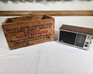 Winchester Ammo Box, Vintage AM/FM Radio