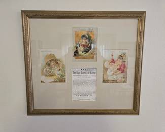 Framed Vintage Coffee Trade Cards