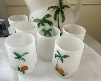 Frosted pitcher and glass set